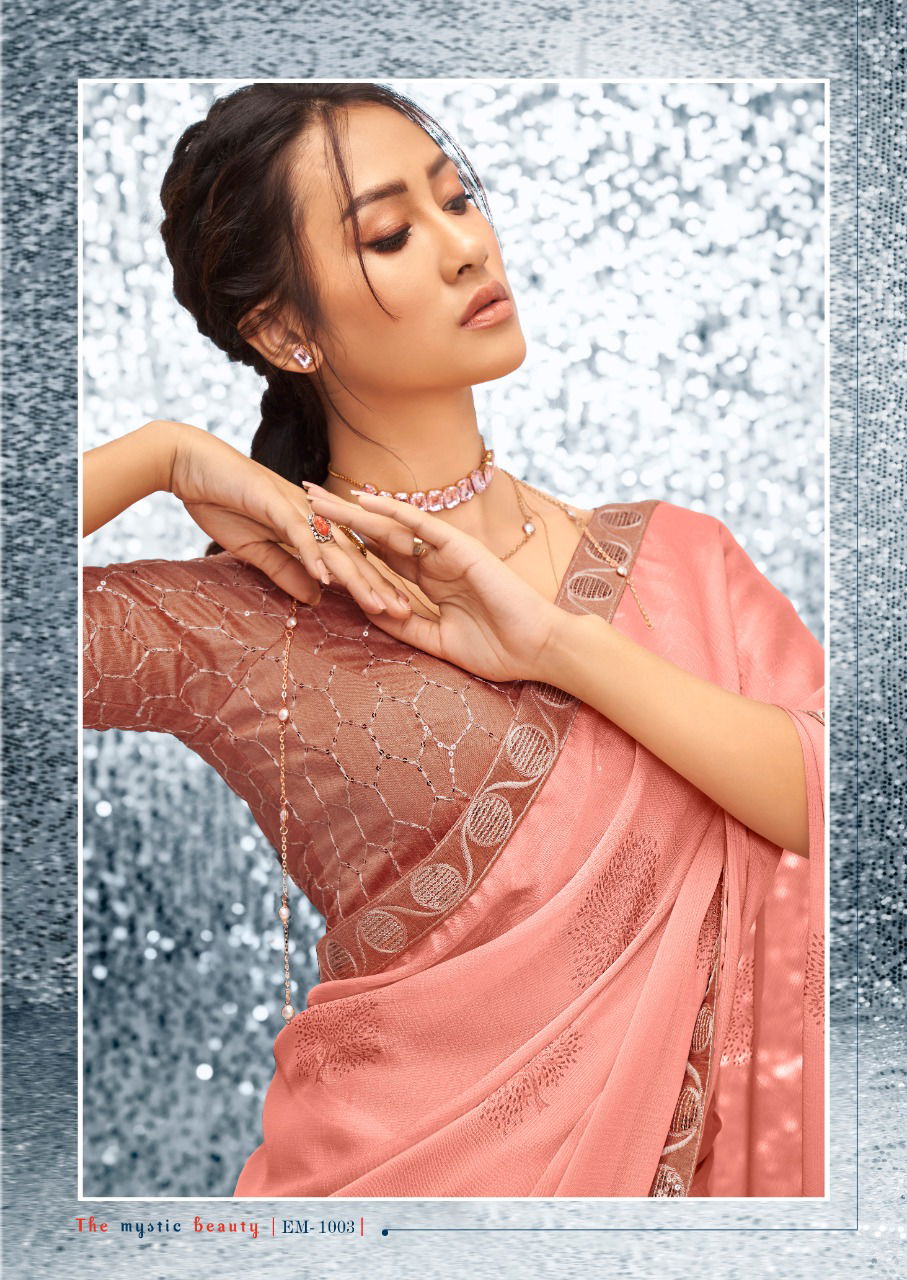 Stavan Emily Fancy Stylish Party Wear Chiffon Saree Collection